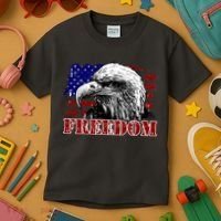 Bald Eagle Distressed USA Flag Freedom 4th of July Kids T-Shirt thumb 3