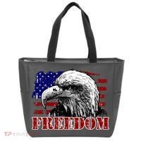 Bald Eagle Distressed USA Flag Freedom 4th of July Tote Bag thumb 0