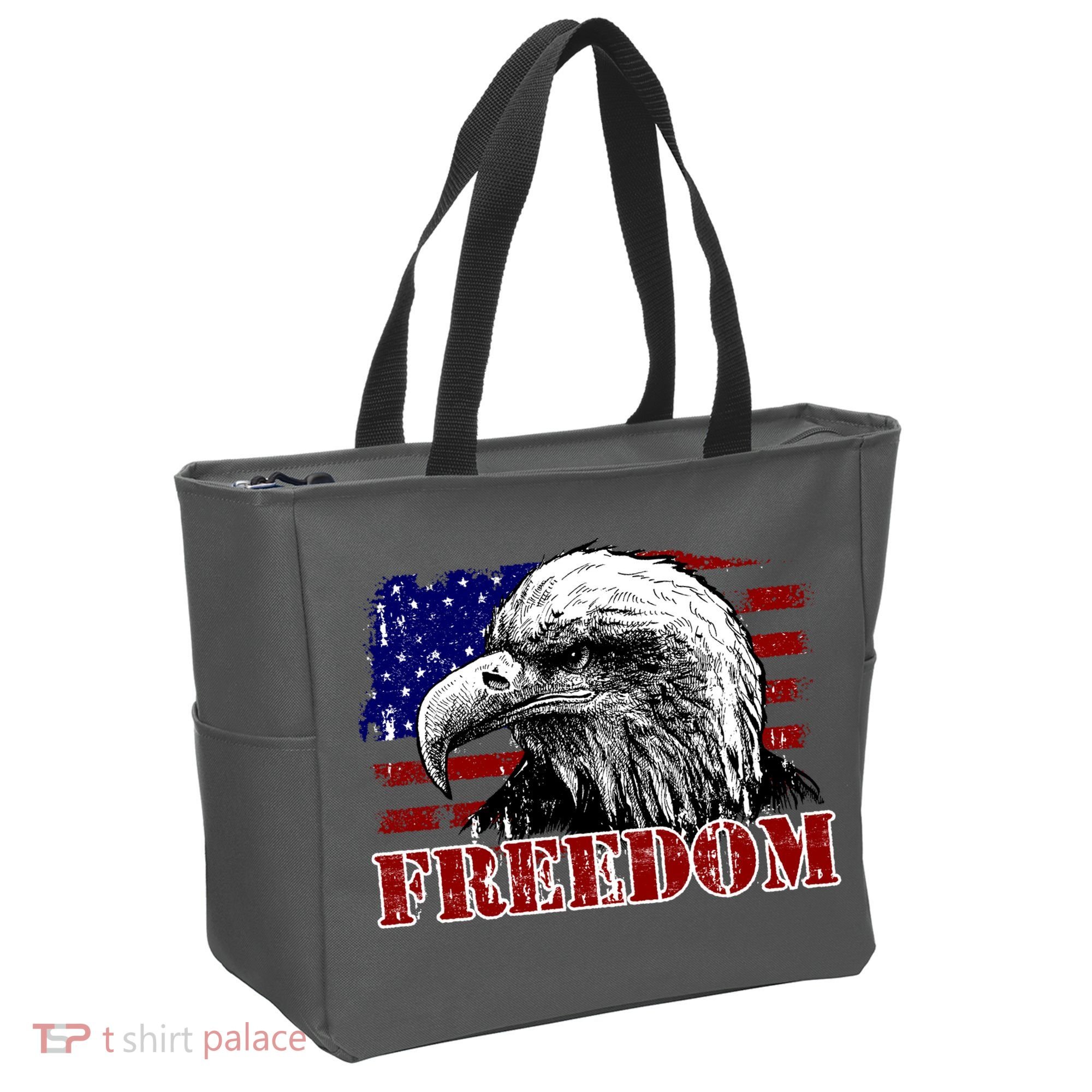 Bald Eagle Distressed USA Flag Freedom 4th of July Tote Bag
