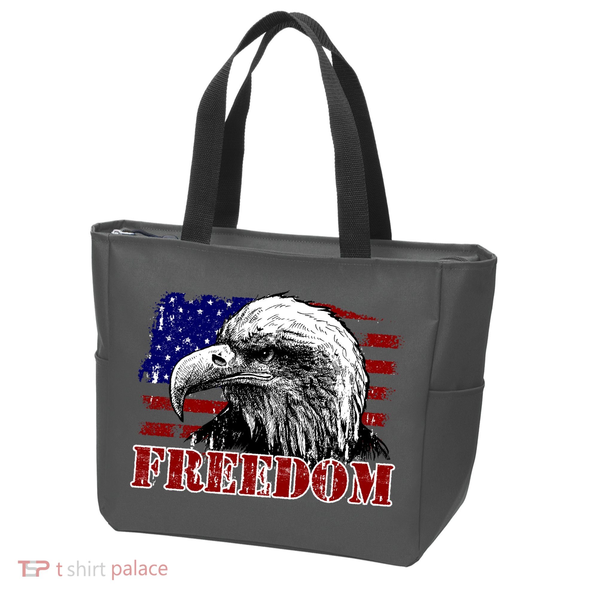 Bald Eagle Distressed USA Flag Freedom 4th of July Tote Bag