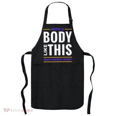 Bald Head Body Funny Apron