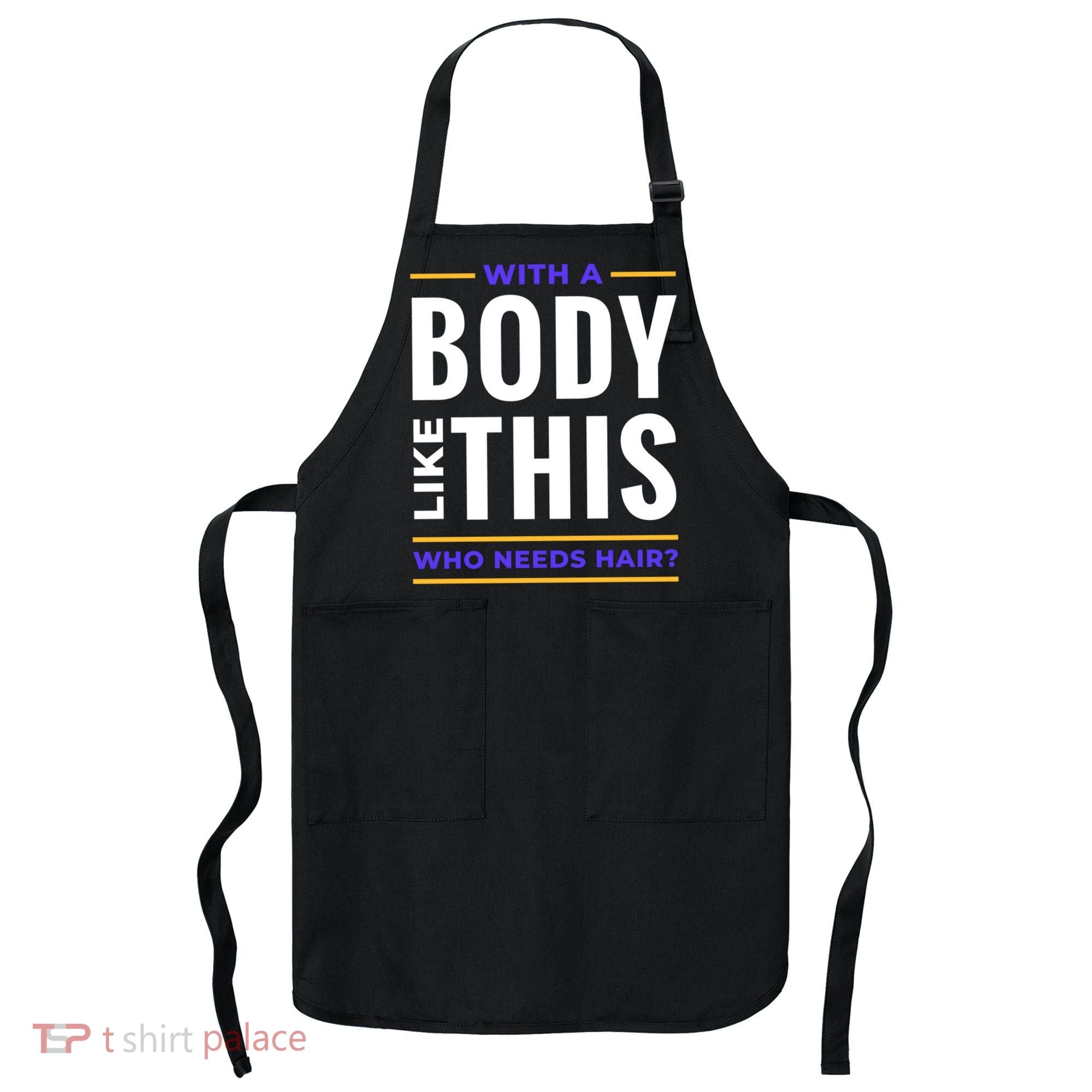 Bald Head Body Funny Apron