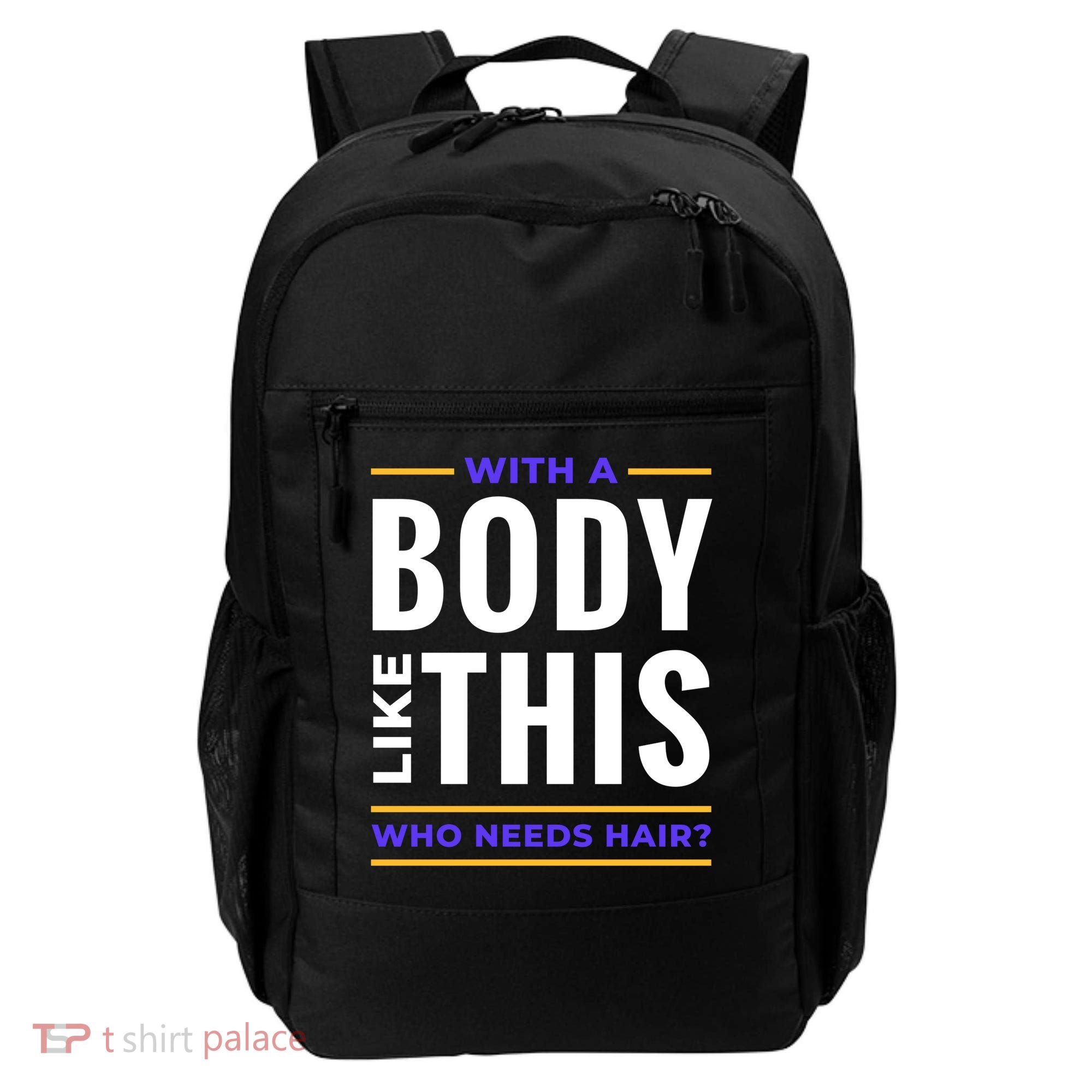 Bald Head Body Funny Backpack