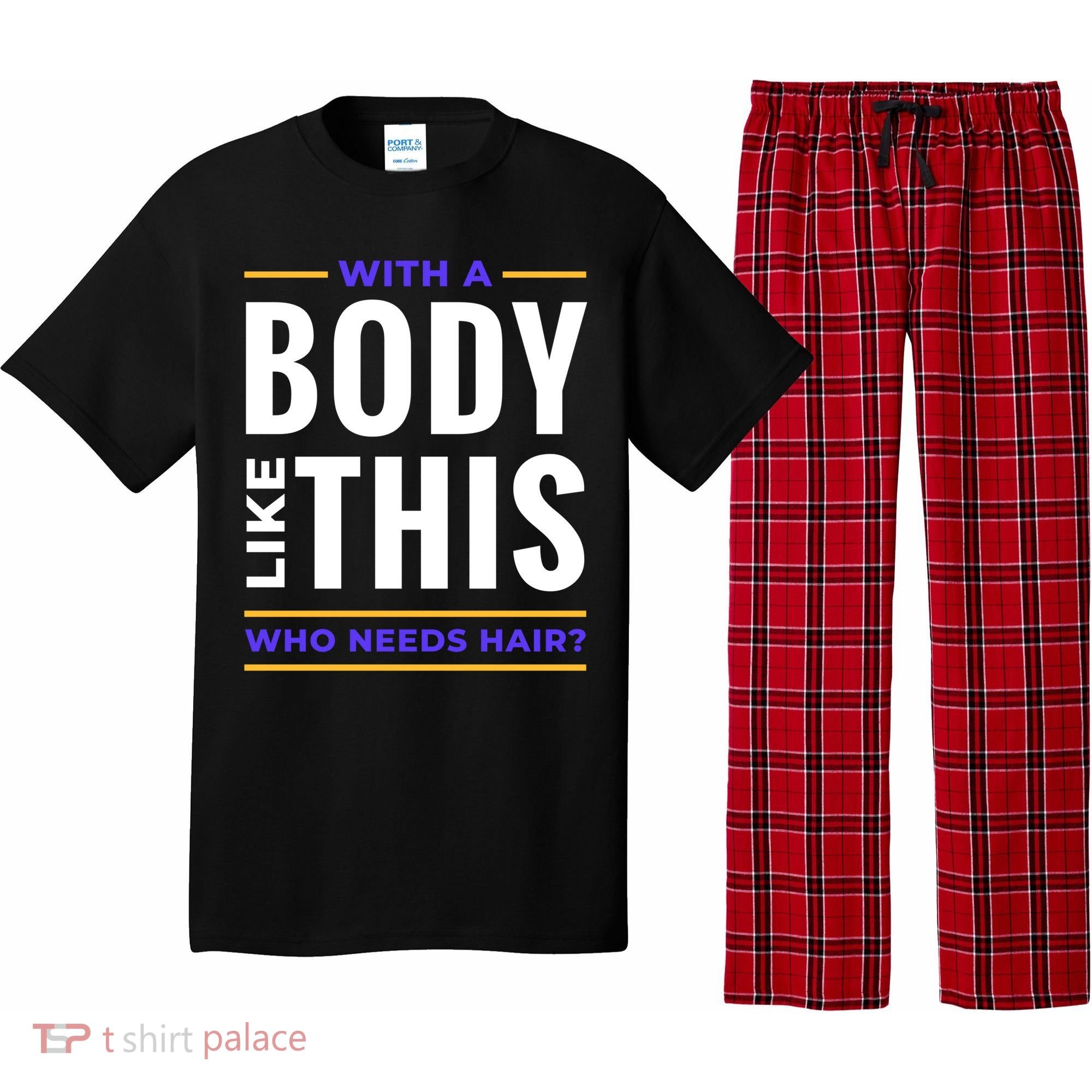 Bald Head Body Funny Pajama Set