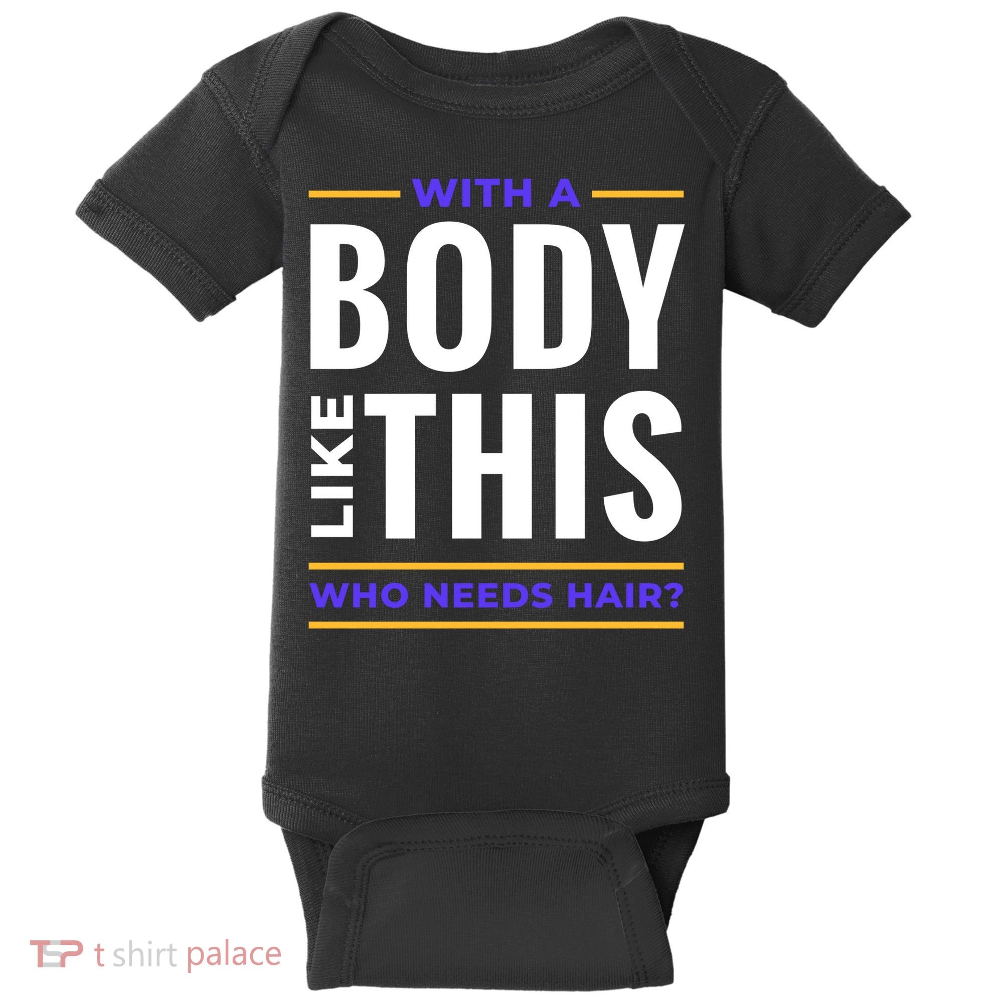Bald Head Body Funny Baby Bodysuit
