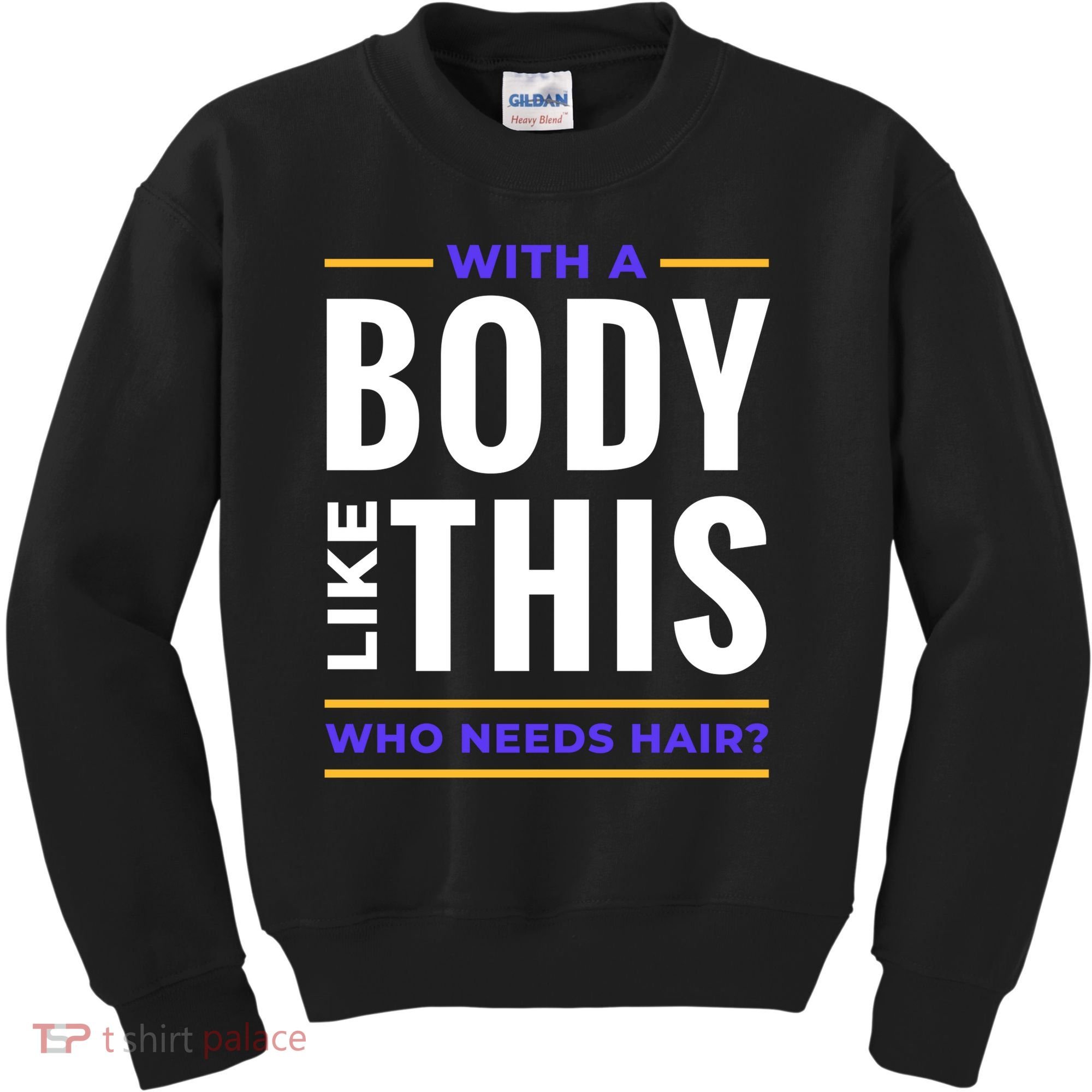 Bald Head Body Funny Kids Sweatshirt