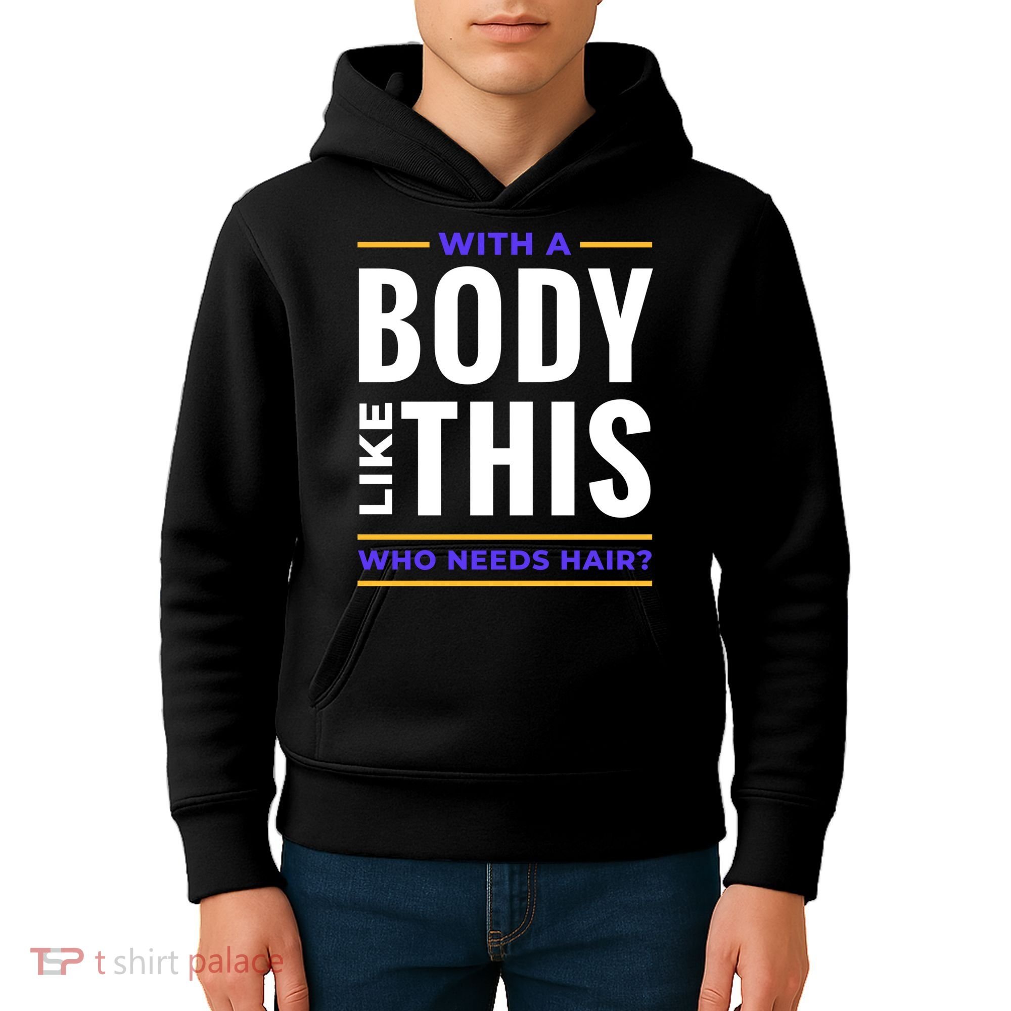 Bald Head Body Funny Kids Hoodie