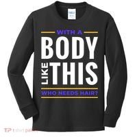 Bald Head Body Funny Kids Long Sleeve Shirt thumb 0