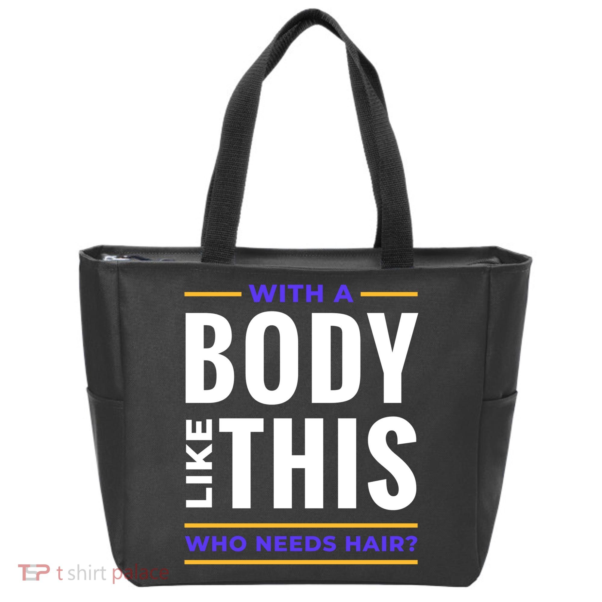 Bald Head Body Funny Tote Bag