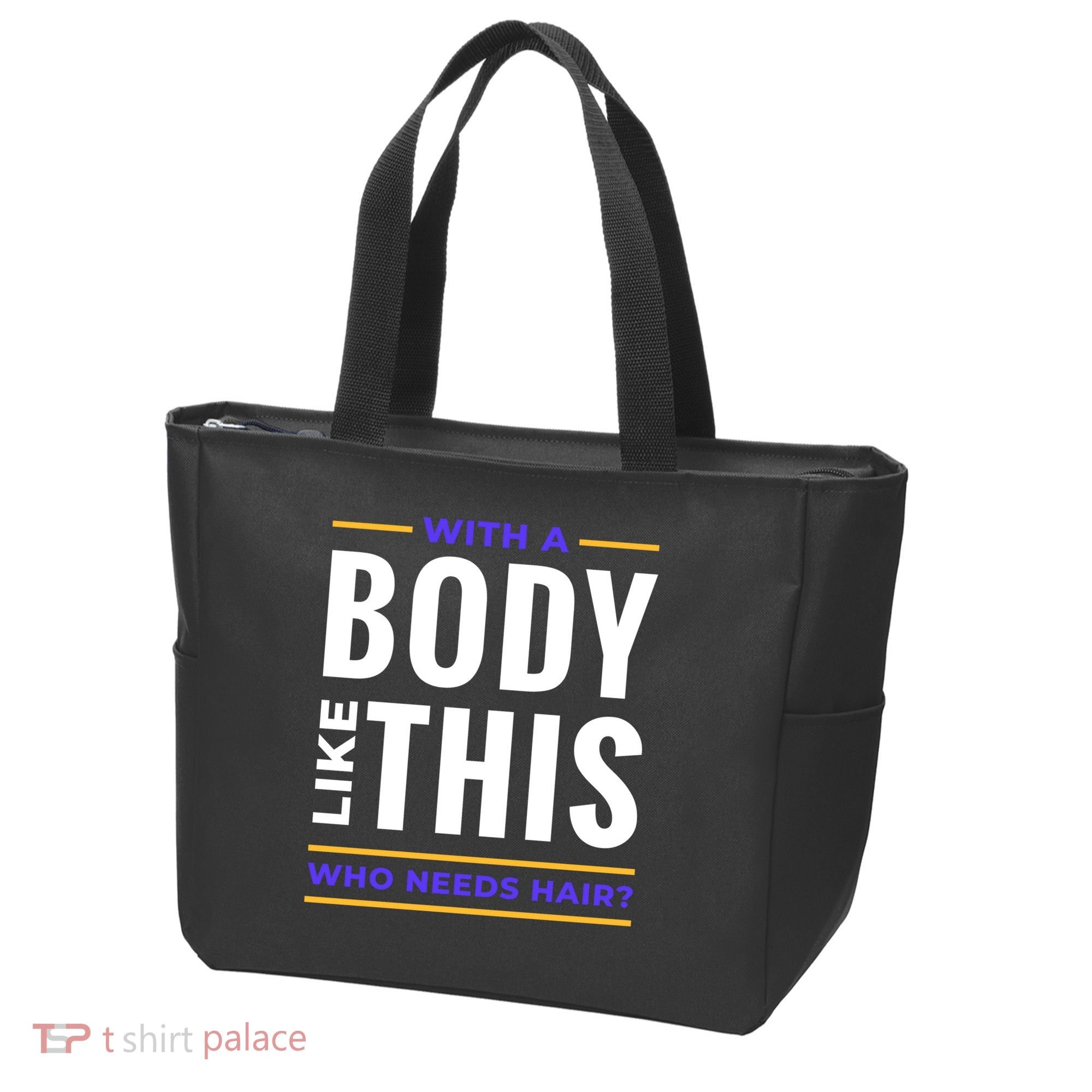 Bald Head Body Funny Tote Bag
