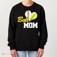 Ball Mom Heart Baseball Fan Women's Sweatshirt thumb 0