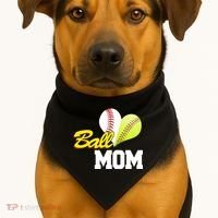 Ball Mom Heart Baseball Fan USA-Made Doggie Bandana thumb 1