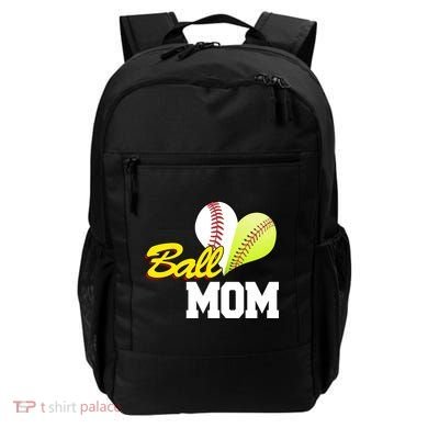 Ball Mom Heart Baseball Fan Backpack