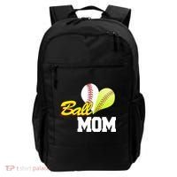 Ball Mom Heart Baseball Fan Backpack thumb 0