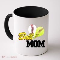 Ball Mom Heart Baseball Fan Coffee Mug thumb 0