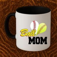 Ball Mom Heart Baseball Fan Coffee Mug thumb 2