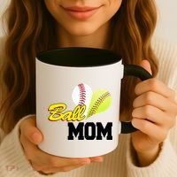 Ball Mom Heart Baseball Fan Coffee Mug thumb 3