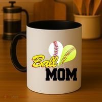Ball Mom Heart Baseball Fan Coffee Mug thumb 4