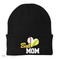 Ball Mom Heart Baseball Fan Beanie thumb 0