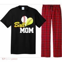 Ball Mom Heart Baseball Fan Pajama Set thumb 0