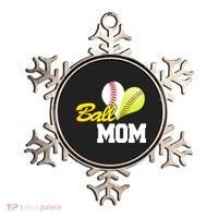 Ball Mom Heart Baseball Fan Ornament thumb 0