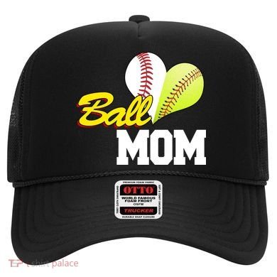 Ball Mom Heart Baseball Fan Hat