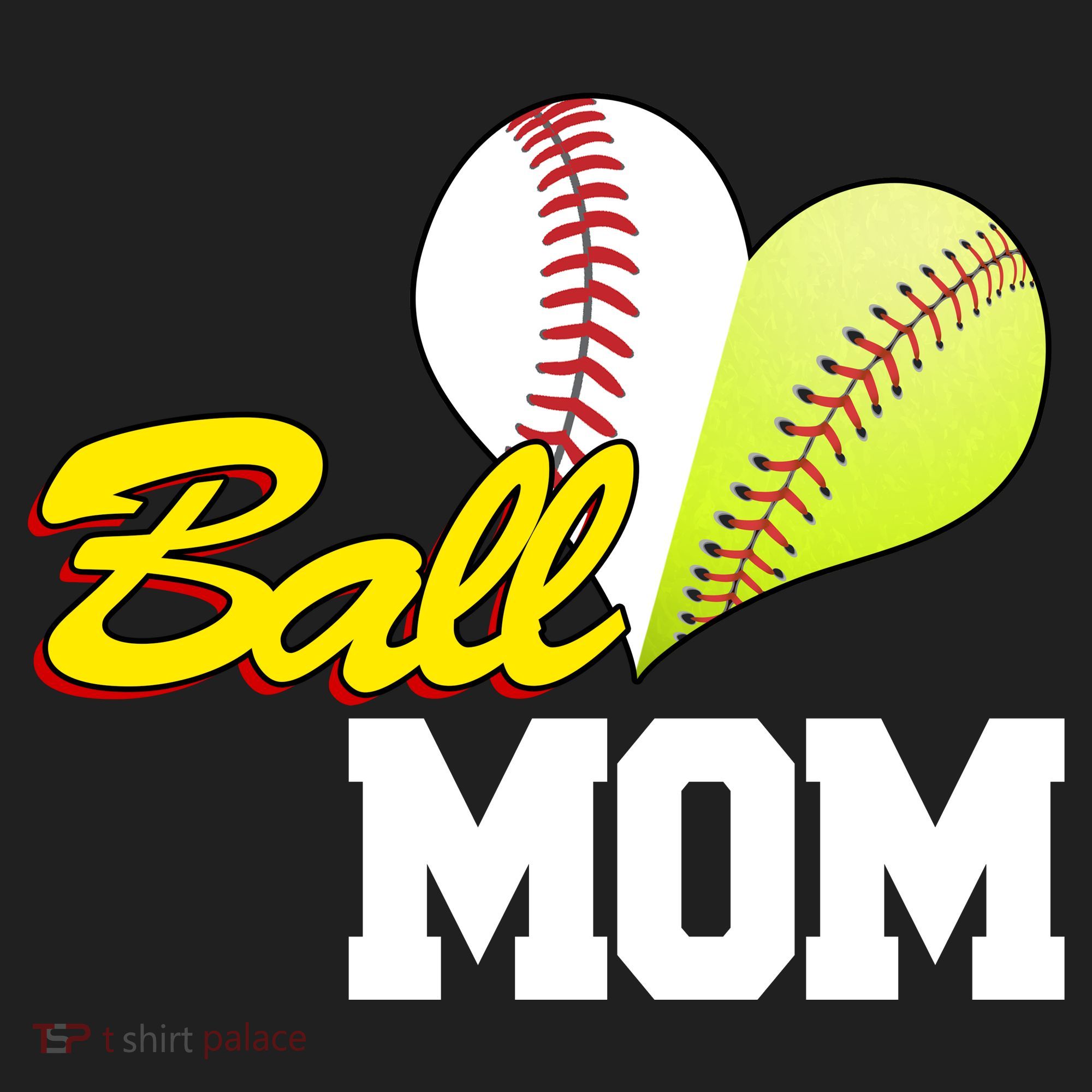Ball Mom Heart Baseball Fan Hat
