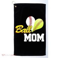 Ball Mom Heart Baseball Fan Golf Towel thumb 0