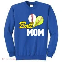 Ball Mom Heart Baseball Fan Sweatshirt thumb 0