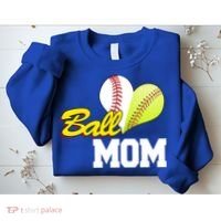 Ball Mom Heart Baseball Fan Sweatshirt thumb 2
