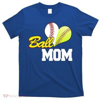 Ball Mom Heart Baseball Fan T-Shirt