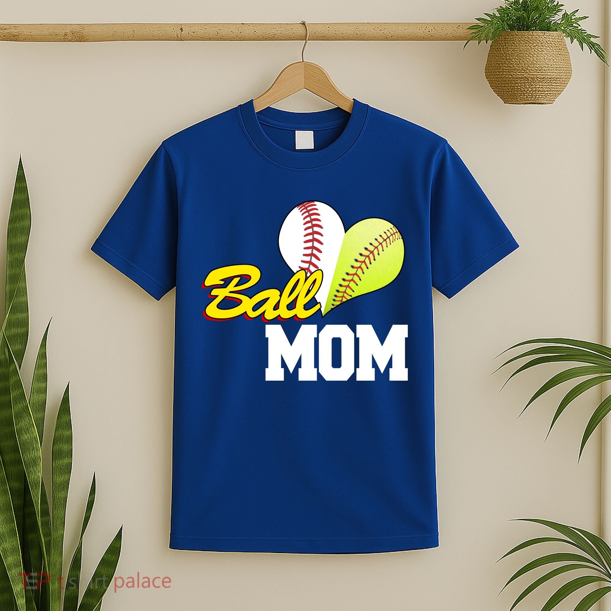 Ball Mom Heart Baseball Fan T-Shirt