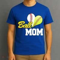 Ball Mom Heart Baseball Fan T-Shirt thumb 3
