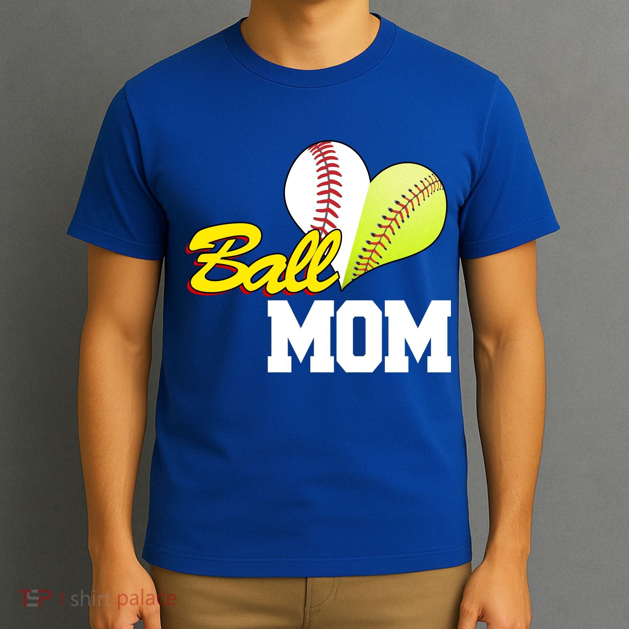 Ball Mom Heart Baseball Fan T-Shirt