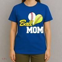 Ball Mom Heart Baseball Fan T-Shirt thumb 4