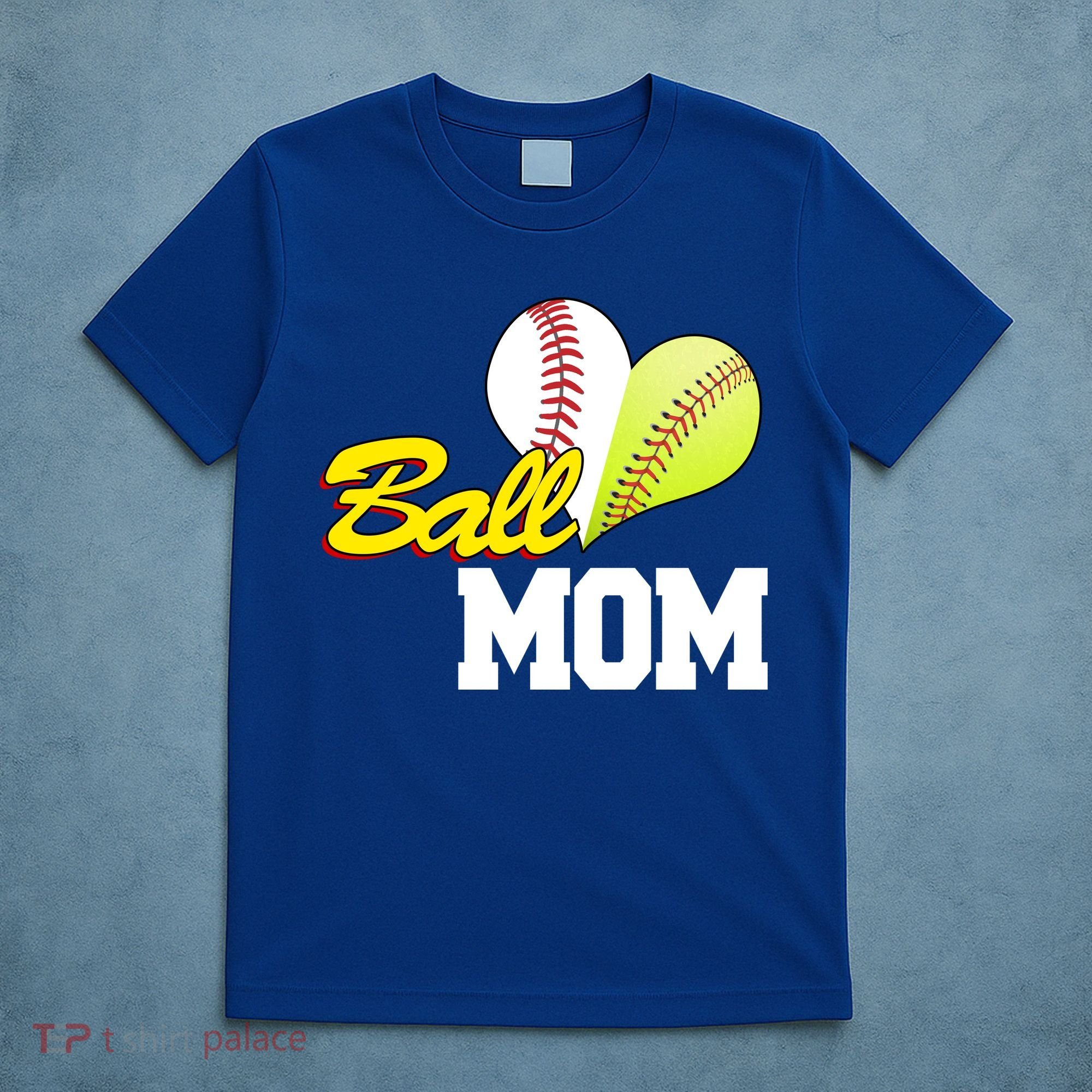Ball Mom Heart Baseball Fan T-Shirt