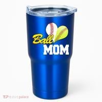Ball Mom Heart Baseball Fan Tumbler thumb 0