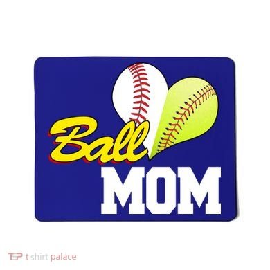 Ball Mom Heart Baseball Fan Mousepad