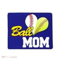 Ball Mom Heart Baseball Fan Mousepad thumb 0