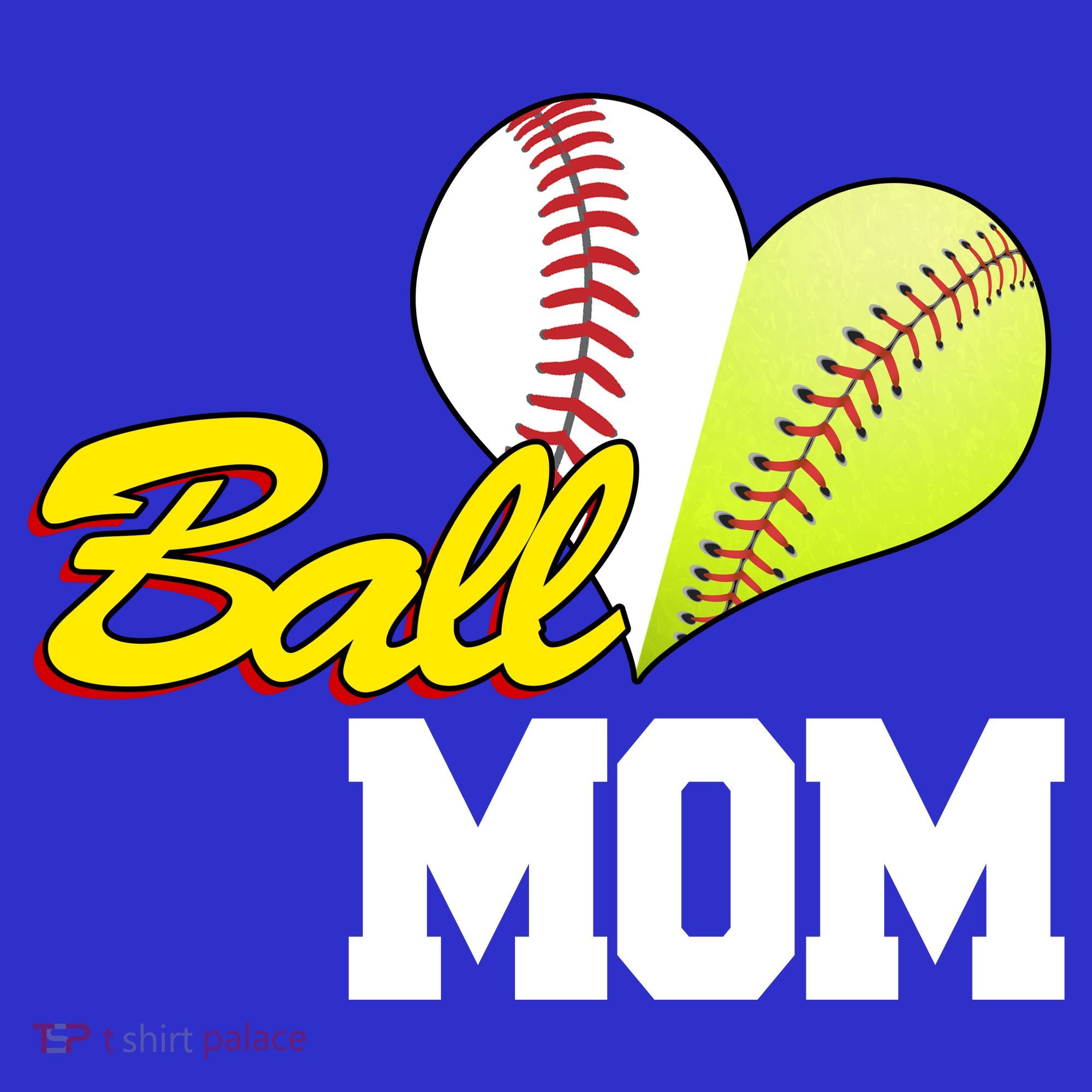 Ball Mom Heart Baseball Fan Mousepad
