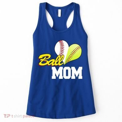 Ball Mom Heart Baseball Fan Women's Tank Top