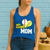 Ball Mom Heart Baseball Fan Women's Tank Top thumb 2