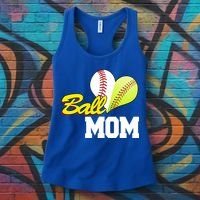 Ball Mom Heart Baseball Fan Women's Tank Top thumb 3