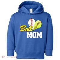 Ball Mom Heart Baseball Fan Toddler Hoodie thumb 0