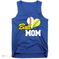 Ball Mom Heart Baseball Fan Tank Top thumb 0