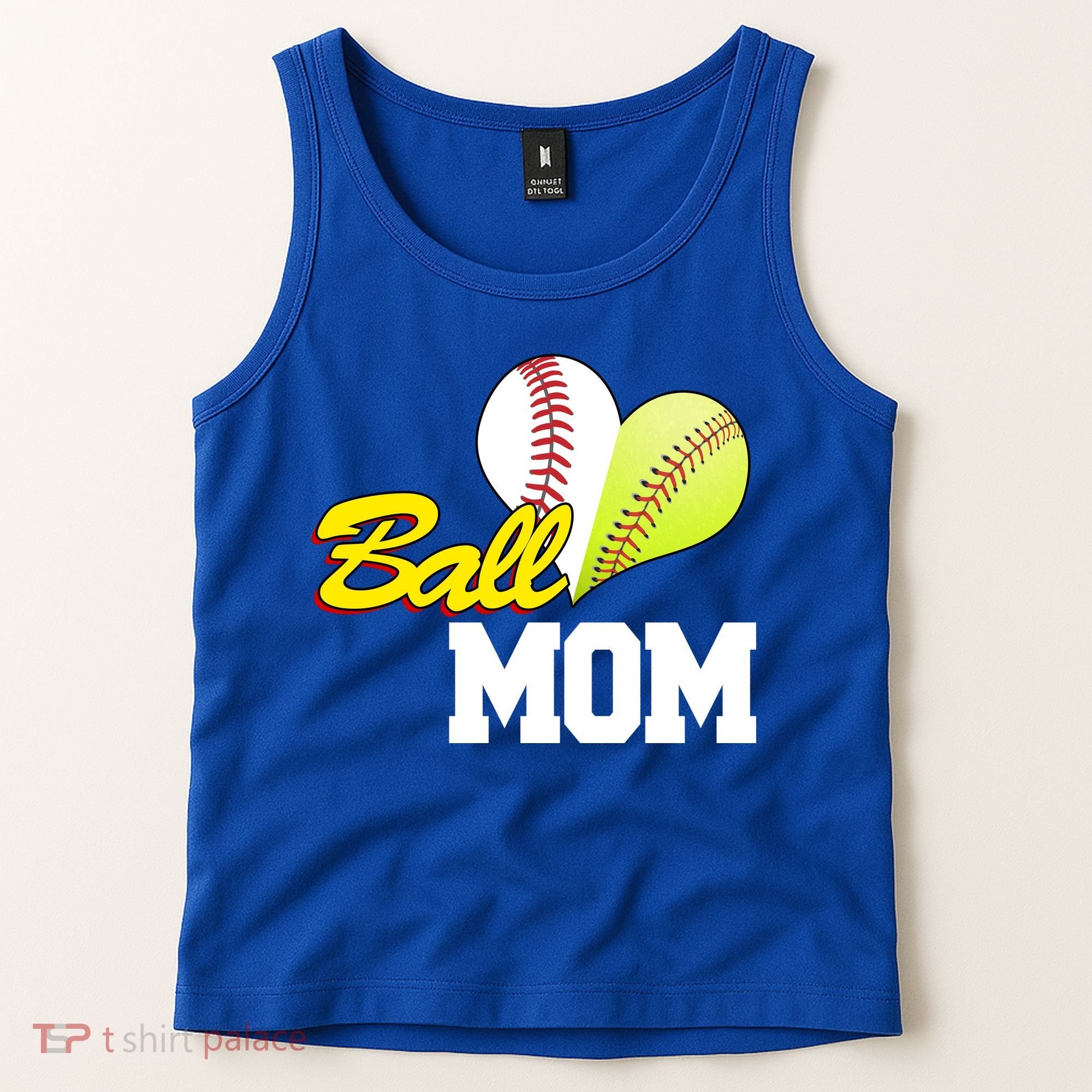Ball Mom Heart Baseball Fan Tank Top