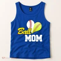 Ball Mom Heart Baseball Fan Tank Top thumb 2