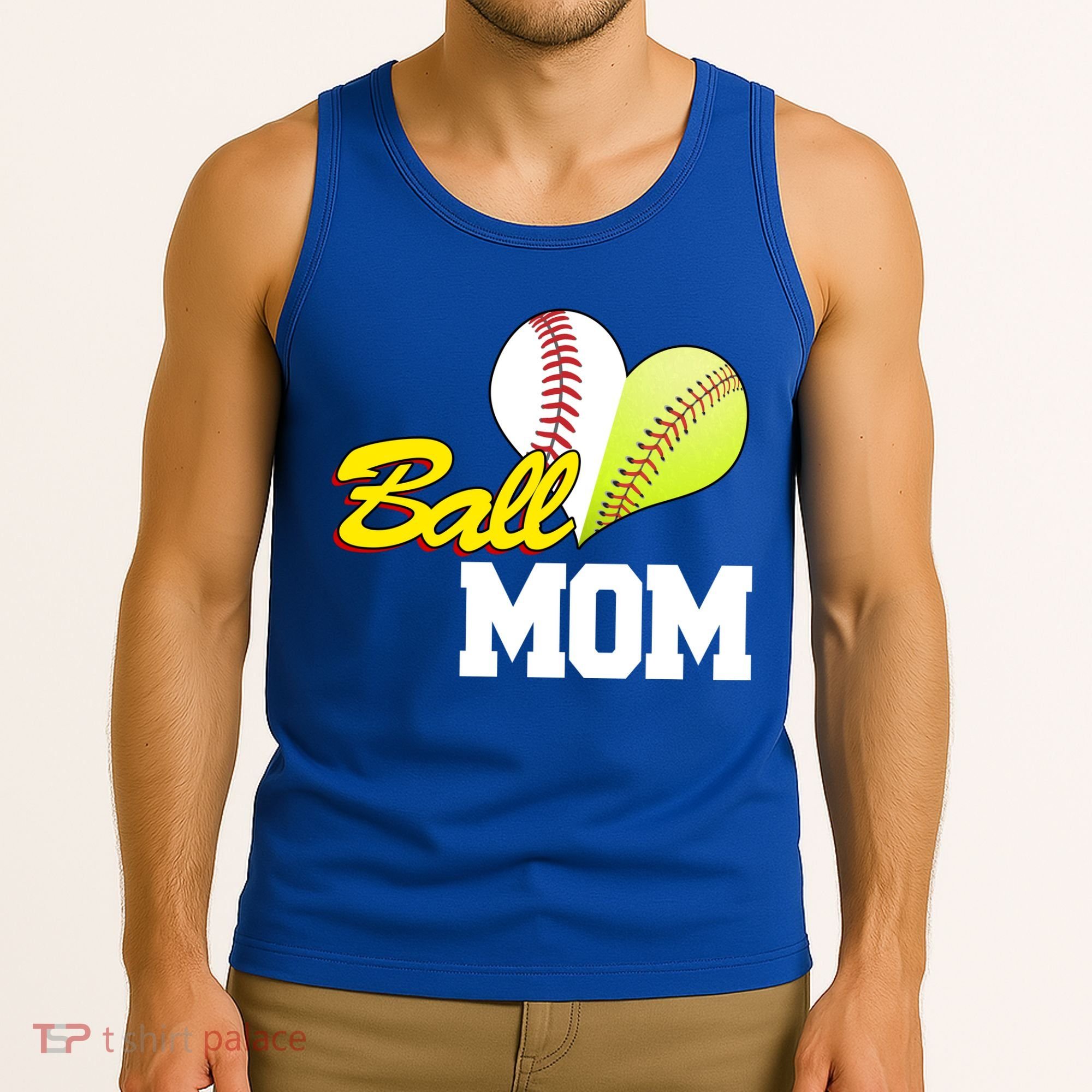 Ball Mom Heart Baseball Fan Tank Top