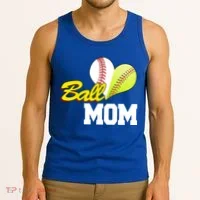 Ball Mom Heart Baseball Fan Tank Top thumb 3