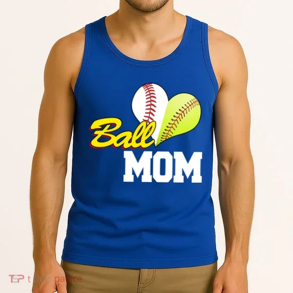 Ball Mom Heart Baseball Fan Tank Top